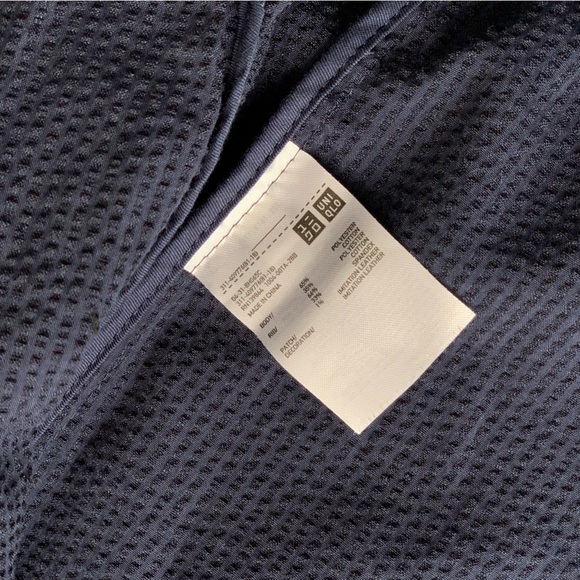 JW Anderson x Uniqlo seersucker full zip bomber jacket navy size medium - Picture 5 of 7